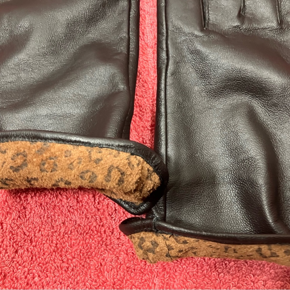 Black Leather Gloves 7/8 NEW - Picture 6 of 10